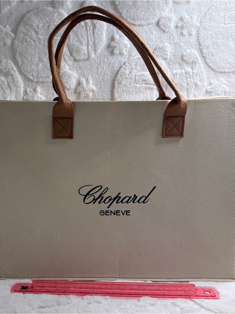 Chopard of Geneve Thick Felt Shopping Tote –Designer Carryall - Off white - Picture 6 of 6